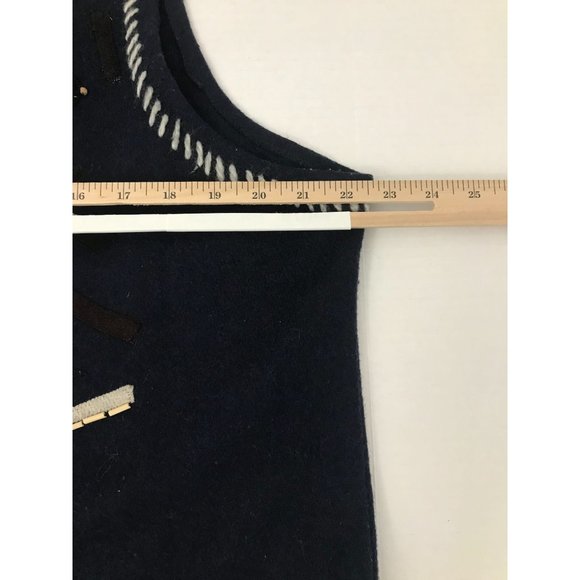 Vintage Solutions Aztec Tribal Native Size L Navy Vest *12 - Picture 3 of 5